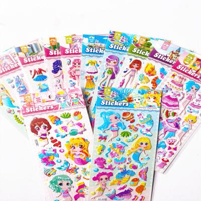 China Waterproof+Eco-friendly Custom Cute New Dress Girls Reward Stickers 3D Book Lifted Puffy Stickers For Kids for sale