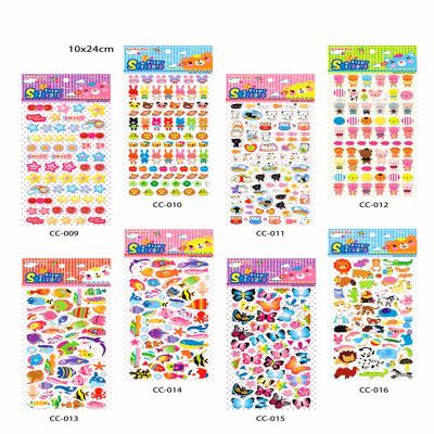 China Waterproof+Eco-friendly Korean Style Cartoon Stickers Toddler Reward Stickers Flowers 3D Animal Pattern Foam Puffy Stickers Bubble Sticker for sale