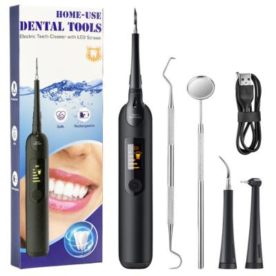 China IPX6 LED Display Dental Cleaner 5 Speed ​​Electric High Frequency Vibration Waterproof Dental Instrument Remove Yellow Tartar Teeth Cleaning Set for sale