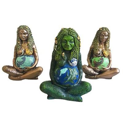 China Gothic Decor 16cm Earth Europe Resin Mother In Earth Statue Sculpture Statue Hot Polyresin Buddha Of The Earth Pregnant for sale