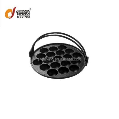 China Viable Pre-Seasoned Japanese Takoyaki Pan For Octopus Ball With 19 Square 25CM Cookware Stick Cast Iron Non Mold for sale