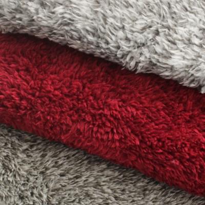 China Brushed Sueded Colors All Single Side Custom Dyed Cationic Sherpa Fleece Fabric for sale