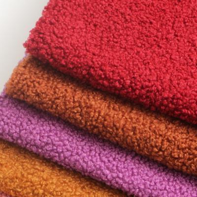 China Sueded Solid Color Plain Brushed Circle Chat Terry Teddy Fleece Fabric Knitted For Plush Toys for sale