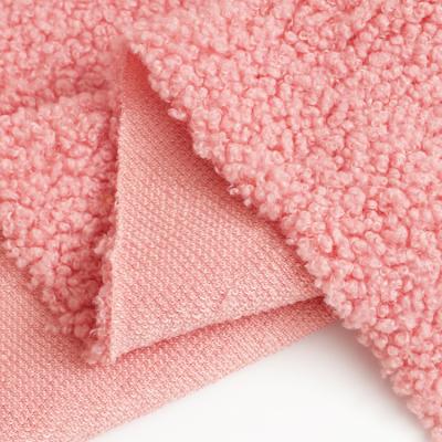 China Brushed Sueded Home Textile Teddy Bear Fur Fabric Teddy Fleece Fabric For Hats for sale