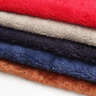 China Double Side Brushed Sueded Fabrica Bejirog Wholesale Price Polyester Sherpa Velvet Fleece For Winter Garment for sale