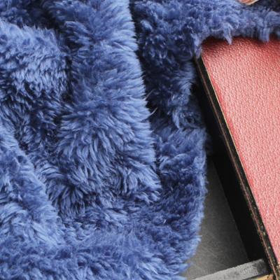 China Two Sided Thick Brushed Sueded Sky Blue Needle Lamb Sherpa Velvet Fleece For Air Conditioning Blanket for sale