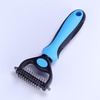 China Safe Stored Detangler Cat Brush Pet Dog Cleaning Grooming Brush Comb Self Care Products Undercoat Rake Comb for sale