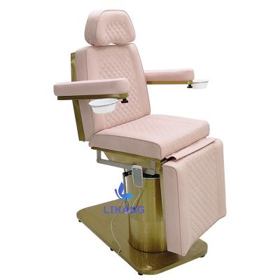 China Modern LIKANG  new hot selling stainless steel gold-plated pink beauty bed 4 motor massage table&bed for beauty salon for sale