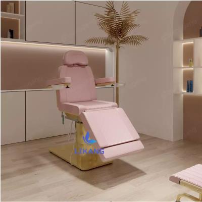 China Modern LIKANG  Custom Adjust Three Sections Reclining Electric Cosmetic Bed Cosmetology Chair Eyelash Extension Beauty Bed for sale