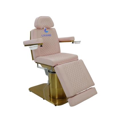 China Modern LIKANG Comfortable Electric Adjustable Beauty Bed Pink with Memory Foam Topper in Salon Center for sale