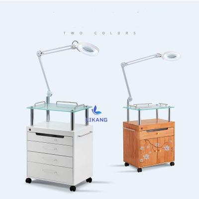 China Modern LIKANG Beauty salon furniture white rolling salon trolley beauty spa cart trolley with wheels for beauty machine for sale