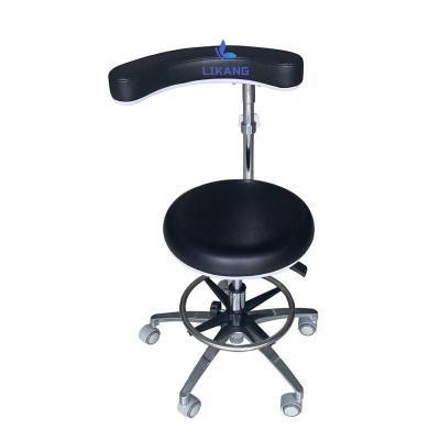 China Modern LIKANG hospital medical Chromed Steel height adjustable Armrest nursing chairs mobile doctor chair stool with backrest for sale