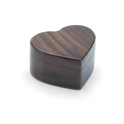 China Retro Brown Portable Africa Walnut Wooden Ring Box For Proposal Engagement Wedding Ceremony Anniversary Wooden Gift Box for sale