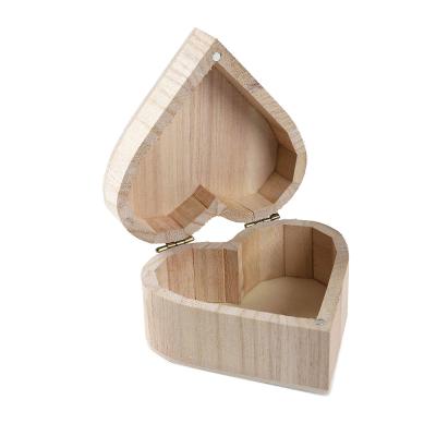 China China DIY Can Customize Unfinished Magnetic Hinge Box Lid Wooden Box And Heart Shaped Jewelry Box for sale