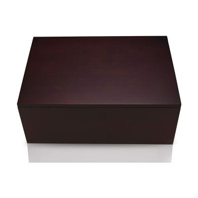 China Africa Large Brown Handmade Dark Wooden Storage Box With Lid For Home Wooden Stash Box for sale