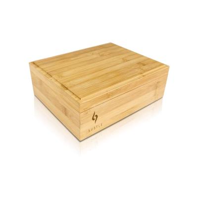 China Africa Extra Large Bamboo Rolling Tray Stash Box Comes With Convertible Rolling Tray Lid Wooden Box for sale