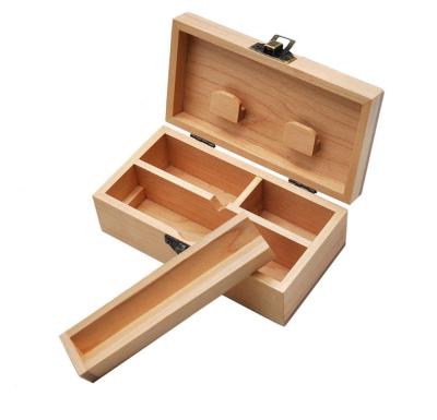 China Handmade wooden stash boxes for weed with 2.5 inch grinder and UV glass and rolling tray can be OEM /ODM for sale