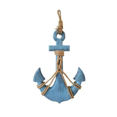 China China Rustic Wooden Anchor Nautical Themed with Rope Cross Wall Art Decor Boat Wheel Wooden Wall Art Decor for sale