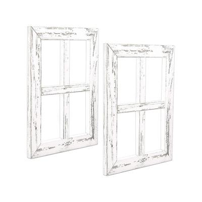 China Rustic White Wood Country Farmhouse Decorations China Tile Window Wall Art Decor for sale