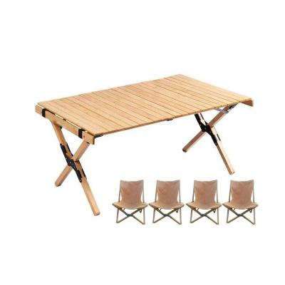 China Portable Folding Camping Table Easy Carry Outdoor Wooden Picnic Table for sale