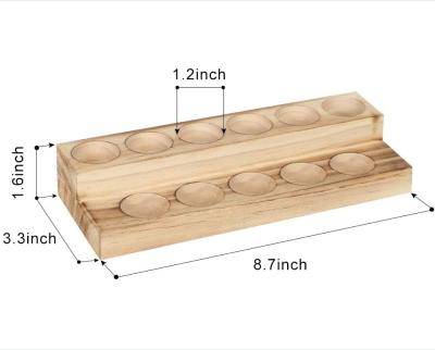 China China Essential Oils Storage Rack 2 Tiers Wooden Essential Oils Nail Polish Display Rack for sale