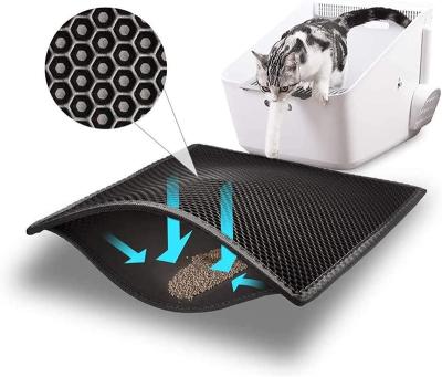 China Double Layer Viable Design Waterproof Honeycomb Cat Litter Mat Litter Trapper Urine Proof Sieving Scatter Control Pets Accessories for sale