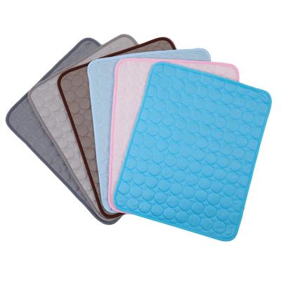 China Summer Cooling Washable Dog Cooling Crate Portable Washable Mat Ice Silk Pet Self Protective Cover Breathable Waterproof Pad for sale