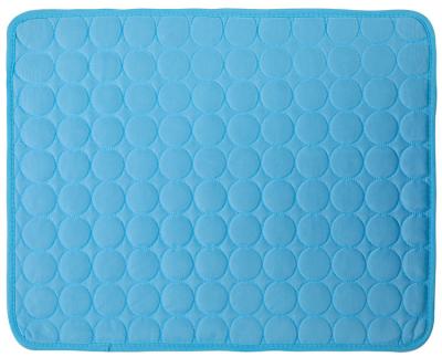 China Dark Blue Summer Dog Washable Self Cooling Mat Ice Silk Pet Pad Portable Breathable Waterproof Pad And Washable Pet Crate Covering for sale