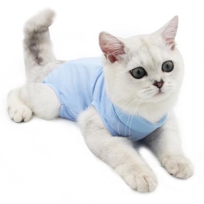 China Breathable Cat Recovery Suit Abdominal Wounds Viable Skin Diseases Cats and Dogs Alternative Surgery Wear Anti Licking Wounds for sale