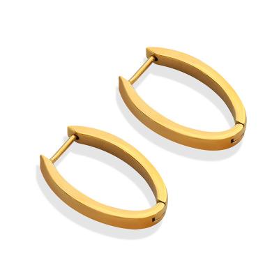 China TRENDY high quality women stainless steel stud earrings 18k gold plated earrings for women jewelry wholesale for sale