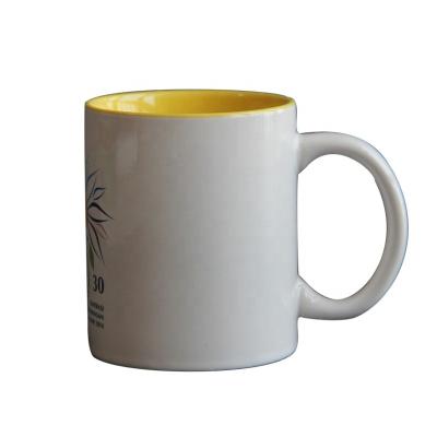 China Sustainable White 11oz Ceramic White Cup Custom Coffee Mug 330ml for sale