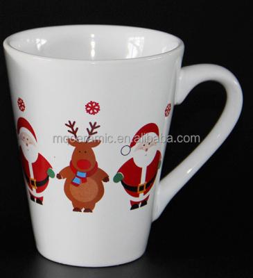 China 250ml v shape ceramic coffee mug workable for promotion for sale