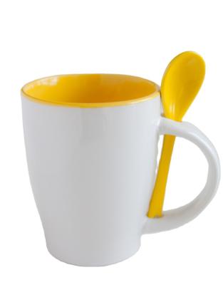 China Viable Promotional Ceramic 300ml Mug With Spoon for sale