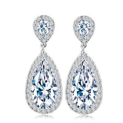 China Nickel& Wholesale Lead Free Jewelry Luxury Earring Mixed Color Teardrop Wedding Zirconia Earrings for sale