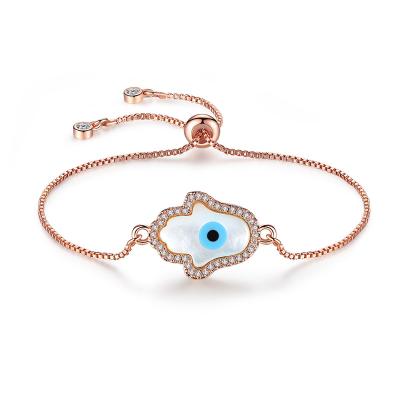 China Nickel& Rose Gold White Opel Adjustable Lead Free Bangle Micro Paved CZ Eyes Iced Out Charm Bracelet For Women Jewelry for sale