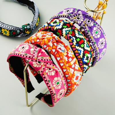 China Hot Vintage Ins Style Personalized Boho Makeup Face Cloth Wash Headband For Girl Gifts Party for sale