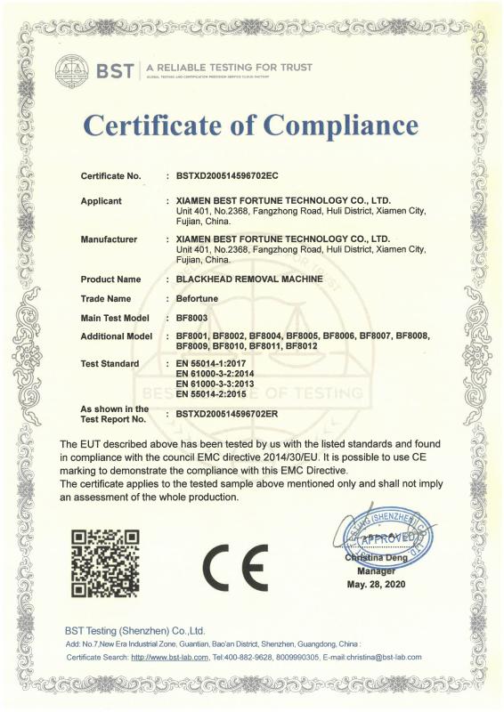 CE - Xiamen Best Fortune Technology Co., Ltd.