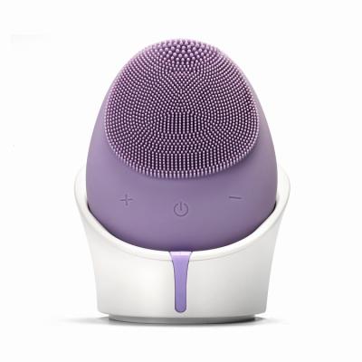 China Private Label DEEP CLEANING Facial Cleansing Brush Electric Silicone Face Brush for sale