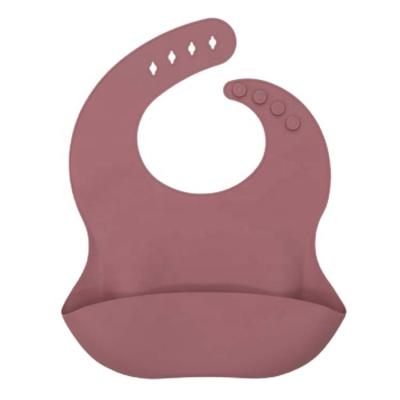 China Wholesale BPA Free Waterproof Silicone Baby Bibs With Food Catcher Non-Disposable Waterproof Baby Bibs For Kids for sale