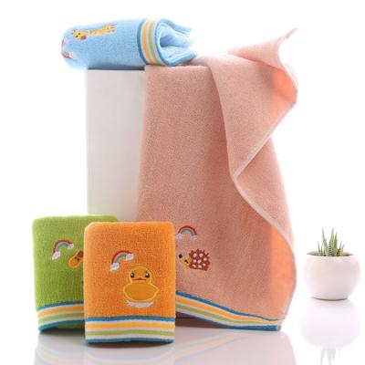 China Child safe low price sensitive skin reusable kids towels with animal design that can be used while swimming and camping for sale