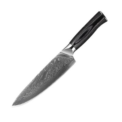 China 67 Layers High Quality Viable 8inch VG10 Damascus Color Steel Wood Handle Kitchen Knives Slicing Ultra Sharp Blade Chef Knives for sale