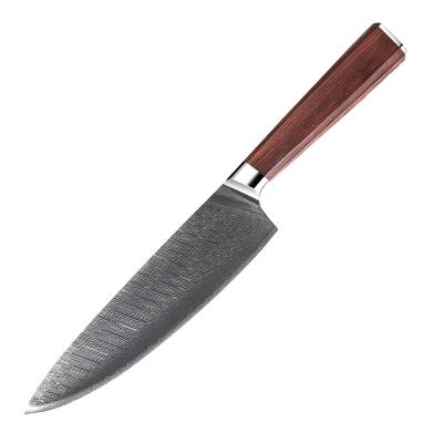 China Wood Handle Newest Design T21 Viable Egg Slicing Japanese Style Cook Knife 67 Layers 8inch VG10 Damascus Steel Kitchen Chef Knives for sale