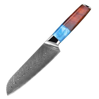 China Viable 7inch Damascus vg10 Japan Steel Chef Kitchen Knives Slicing Santoku Knife for sale