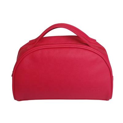 China PU Recyclable Red Handbag For Women / Beauty Cosmetics for sale