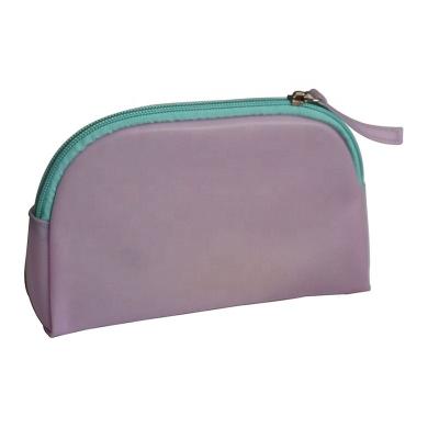 China Fashion Simple Style Soft Freeze PVC Cosmetic Bag With Nylon Zipper for sale