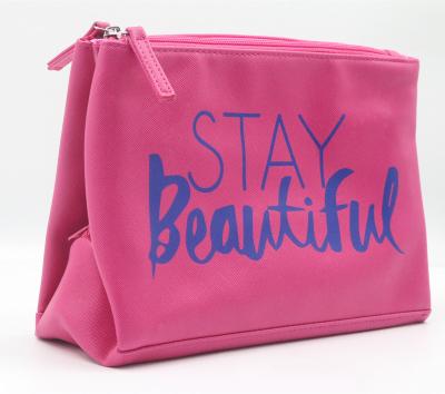 China 2022 Newest Fashion Insinuation Pink Large Capacity PU Makeup Storage Foldable Water Based Clutch Bag Waterproof PU Toiletry Bag for sale