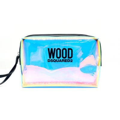 China 2022 New Product Biodegradable Sports Style TPU Toiletries Bag Large Capacity Holographic Waterproof Wristband TPU Cosmetic Bag for sale