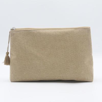 China Eco-friendly Durable Custom Cotton Canvas Natural Travel Toiletry Makeup Cosmetic Bags for Women and Men for sale