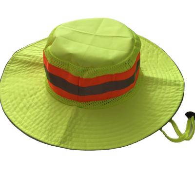 China Hi Vis Reflective Sun Hat Transparent With Neck Flap Worker Farm for sale