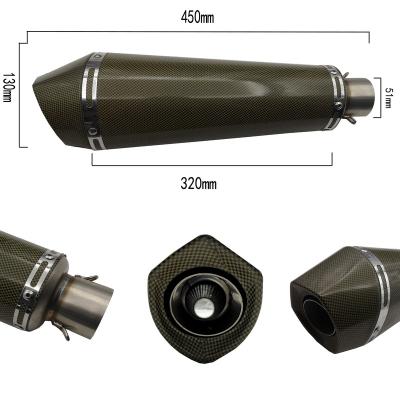 China Carbon Fiber OLD MAN CRAZY Motorcycle Modified Exhaust Muffler For 150-600cc A130 Exhaust System for sale